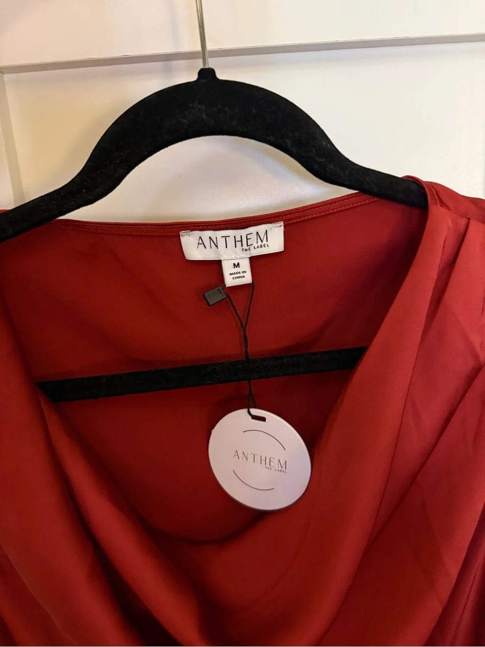 Anthem Red Cowl Neck Sleeveless Dress